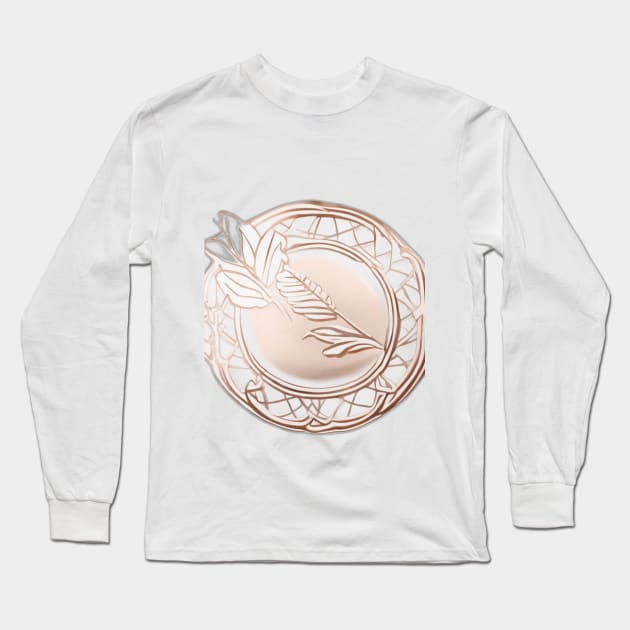 Elegant Rose Gold Botanical Emblem No. 781 Long Sleeve T-Shirt by cornelliusy